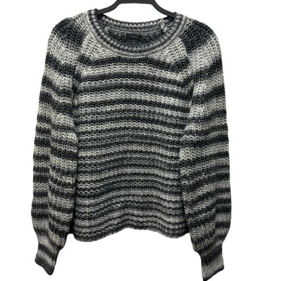 Halogen Womens Metallic Striped Sweater Size XL Rich Black - Picture 2 of 7